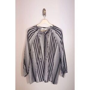 Everlane The Gathered Shirt XXL NWT Striped Tencel Oversized Minimalist Blouse